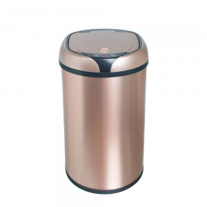 Ведро для мусора сенсорное, круглое, нерж, внутр ведро, Foodatlas JAH-9112, 12 л (золотой)